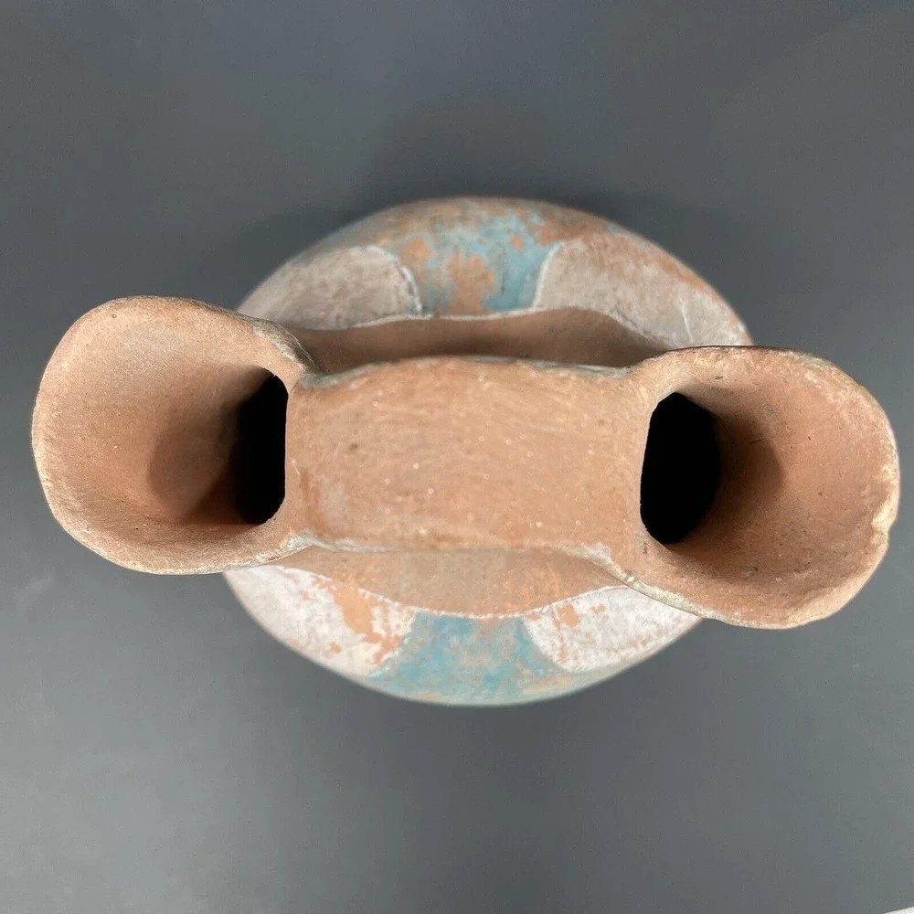 Vtg Wedding Vase Double Spout Southwestern Mexican Native American Style Painted